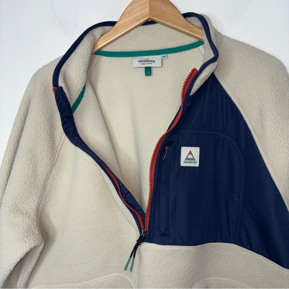 Passenger Offgrid 1/2 Zip Recycled Polar-Lined Sherpa Fleece Sweatshirt - Picture 3 of 11
